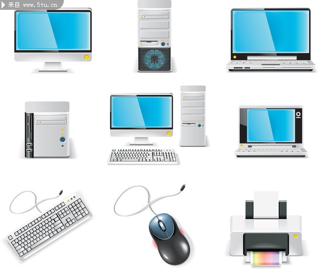 電腦相關(guān)設(shè)備設(shè)計矢量圖及其在計算機與配件中的應(yīng)用